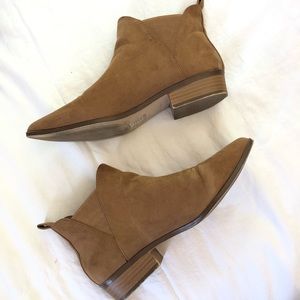 Forever 21 camel pointed toe ankle booties
